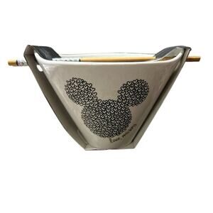 Disney Ramen Bowl & Chopsticks Love Minnie Love Mickey